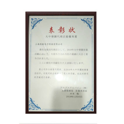 ALPS 2019優秀代理商獎